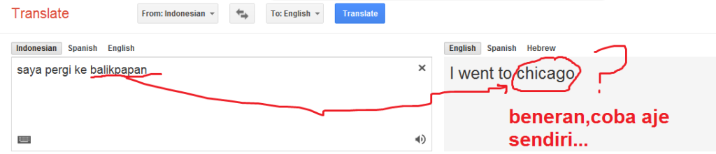 Google Translate: Balikpapan=Chicago